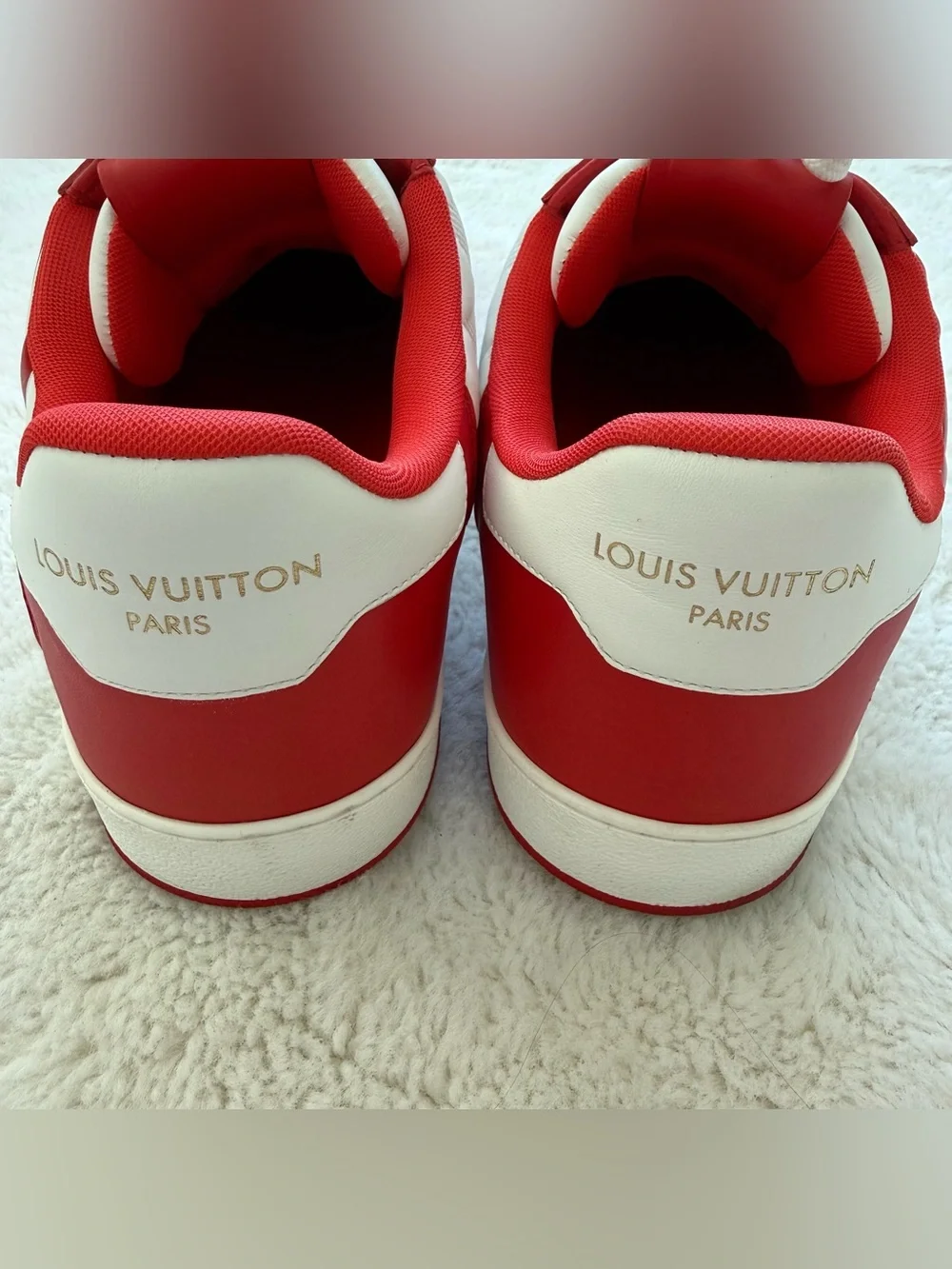 Louis Vuitton Rivoli red/white men sneakers size 10 US Authentic Retail 1275$